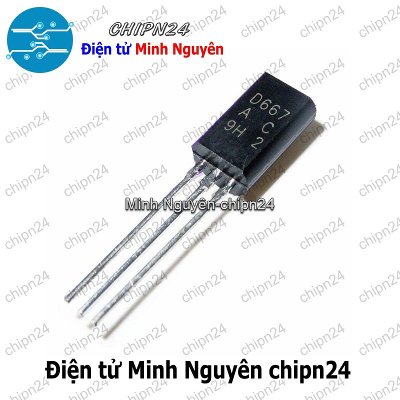 [10 con] (KT1) Transistor D667 TO-92L NPN 1A 80V (2SD667 667) - HH005952