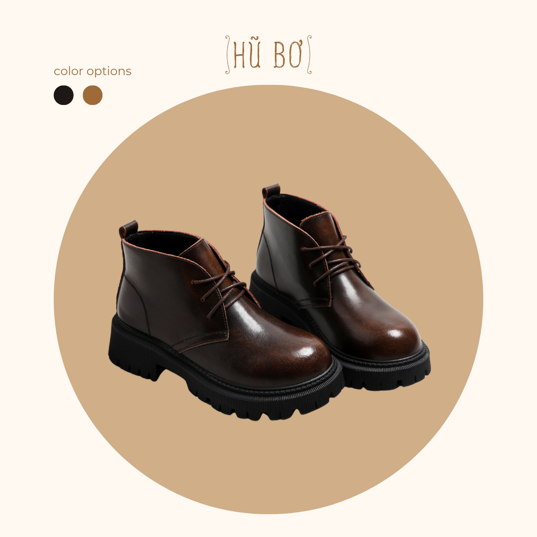 Original boots đế cao (3 lỗ xỏ) - Boots da bò nữ