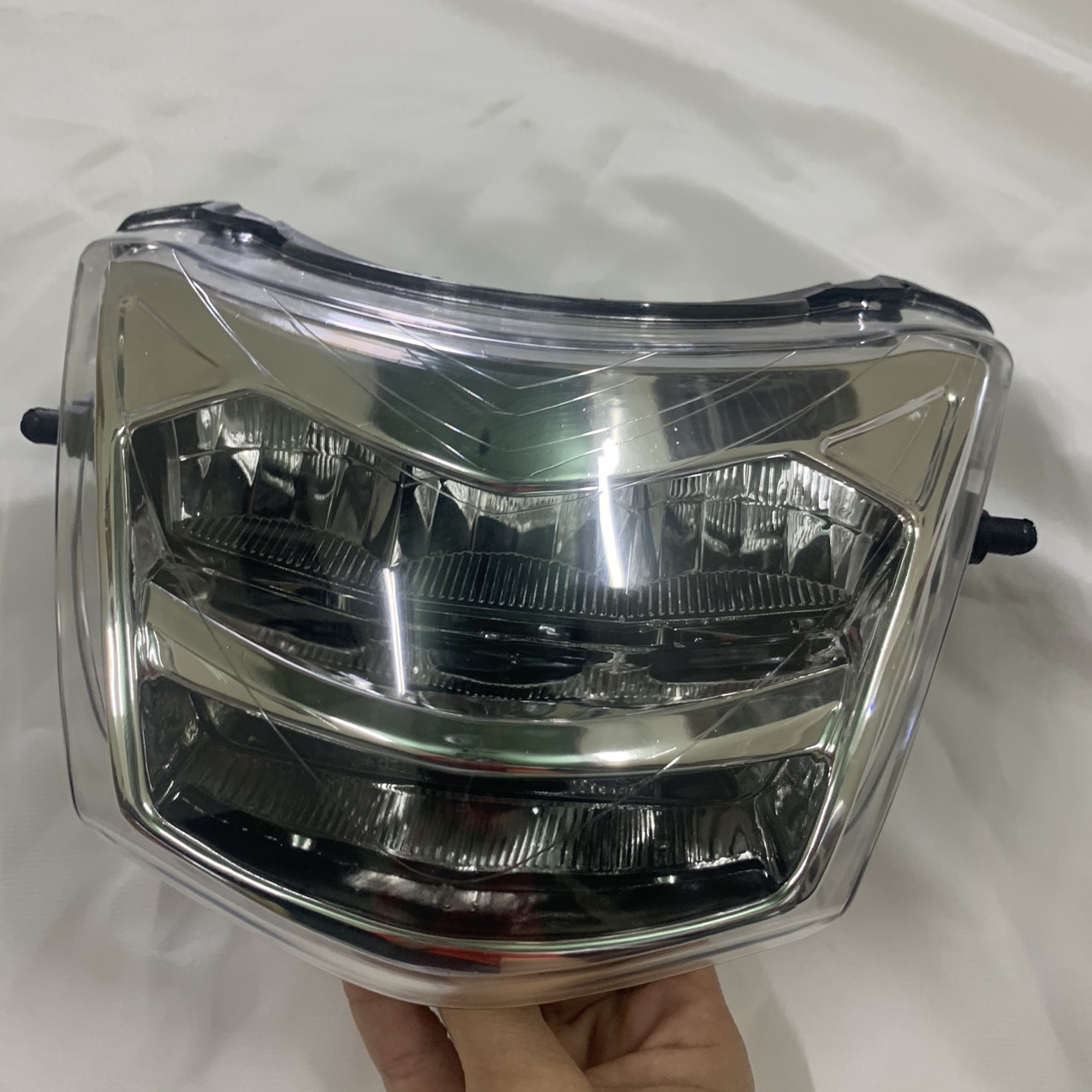 Đèn pha led 2 tầng cao cấp LED  xe wave alpha ,chóa đèn led 2 tầng xe wave