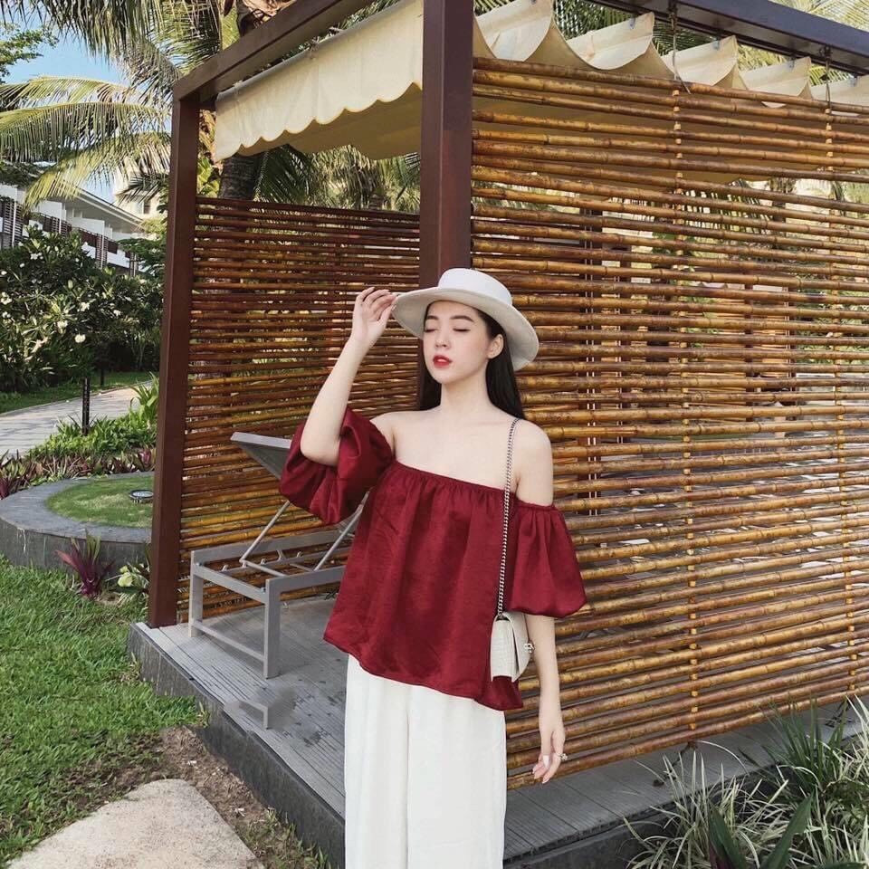 Set áo trễ vai quần ống suông
