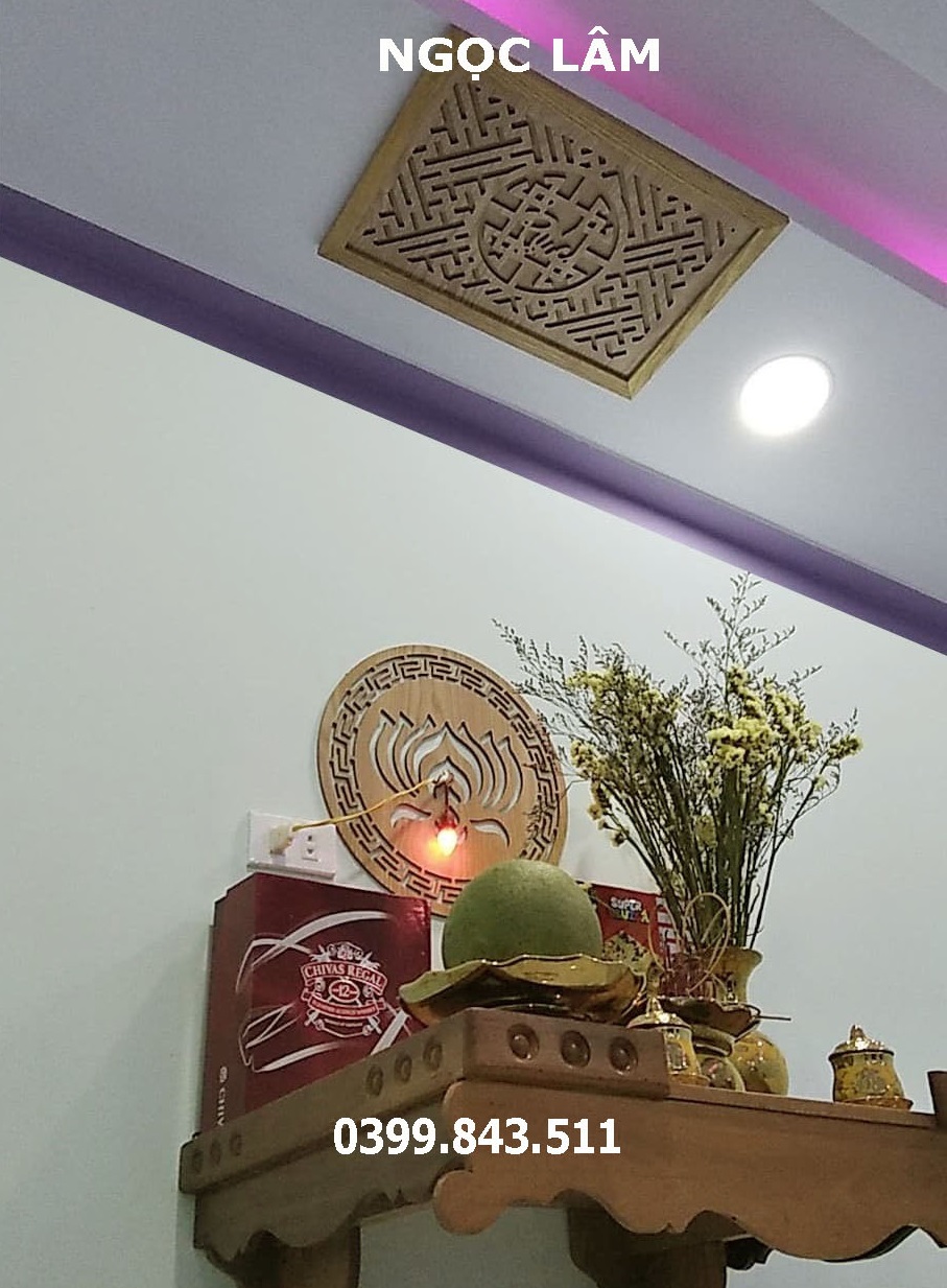 Ốp trang trí ban thờ 41x41cm hoa Sen