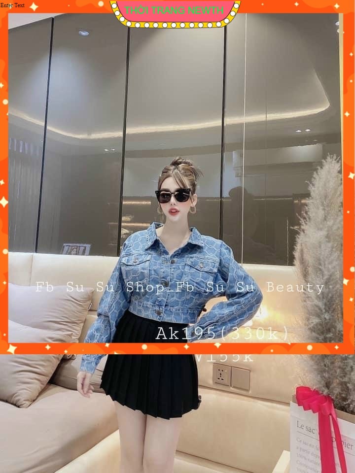Áo khoác jeans dệt cổ bẻ túi hộp siêu hot hàng QC cao cấp đã cập shop nha