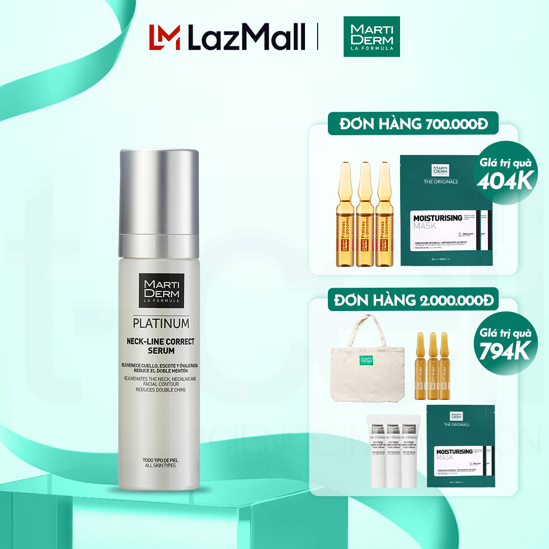 Tinh Chất Làm Săn Chắc & Trẻ Hoá Da Vùng Cổ - MartiDerm Platinum Neck Line Correct Serum