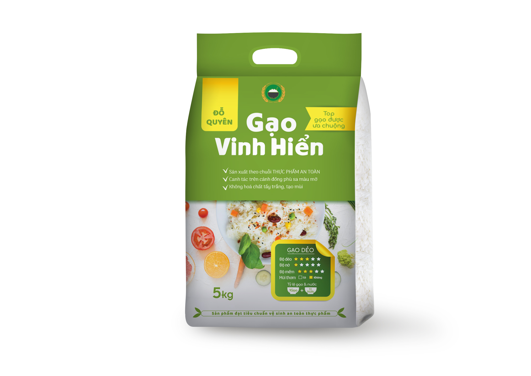 Gạo quê Đỗ Quyên Vinh Hiển (dẻo vừa + mềm cơm) 5kg