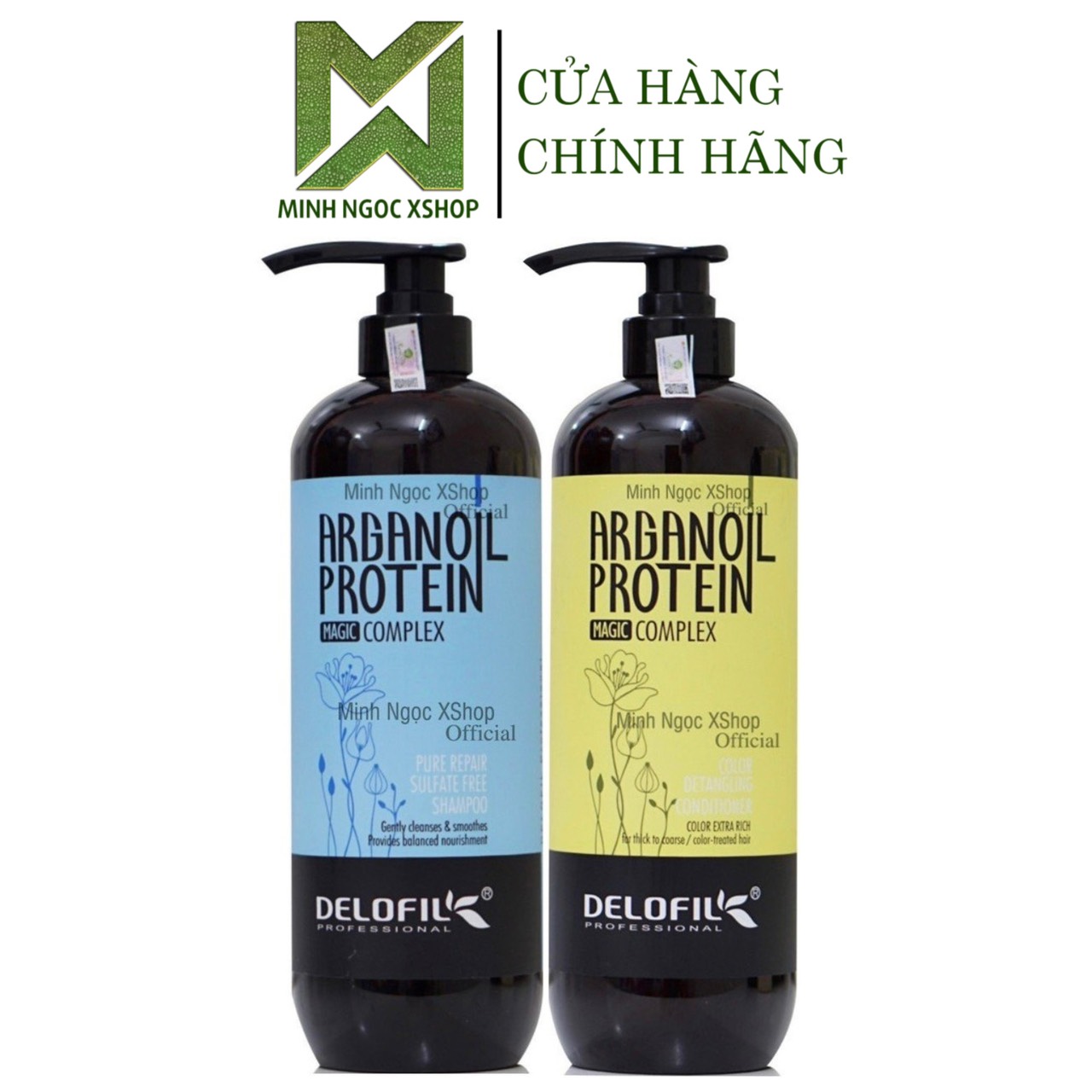 Dầu gội xả phục hồi dưỡng ẩm Delofil Arganoil Protein 800ML chính hãng