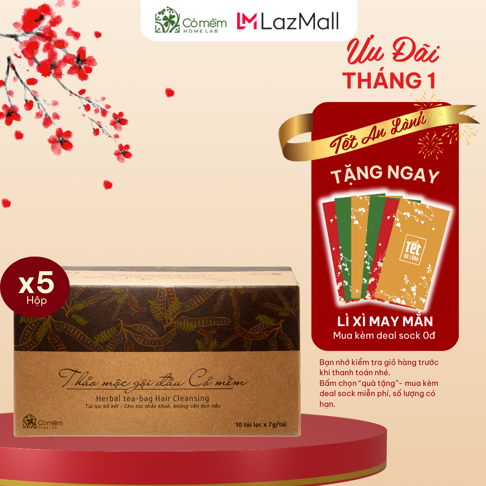 Combo 5 Hộp Thảo Mộc Gội Đầu Cỏ Mềm