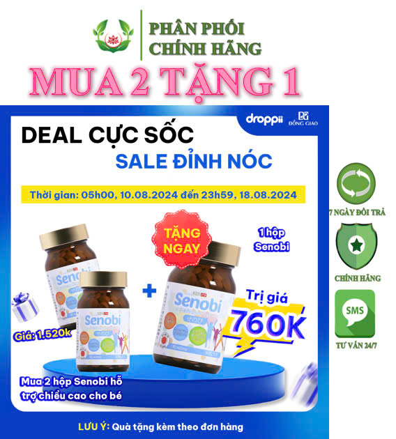 Viên uống tang chieu cao SENOBI Nhật Bản bổ sung DHA và Canxi phat trien tri nao, ngua loang xuong