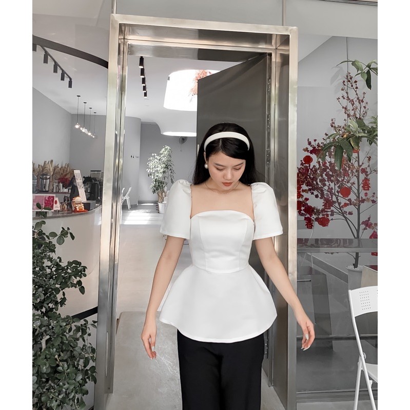 [Mã LAZFASHION42 - giảm 15% đơn từ 349k] Áo Chít Eo Tay Phồng- HONEY TOP