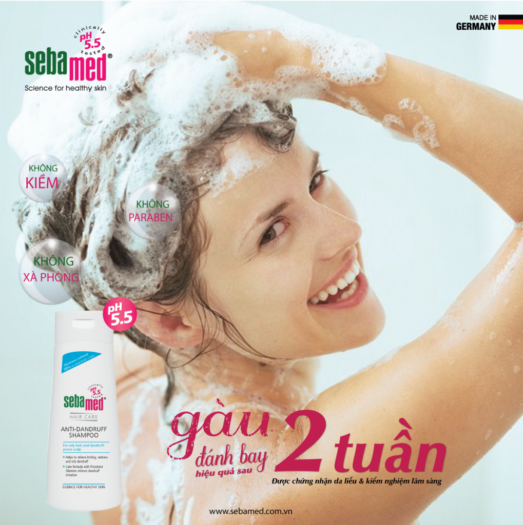 [HCM]DẦU GỘI TRỊ GÀU GIẢM NGỨA SEBAMED pH5.5