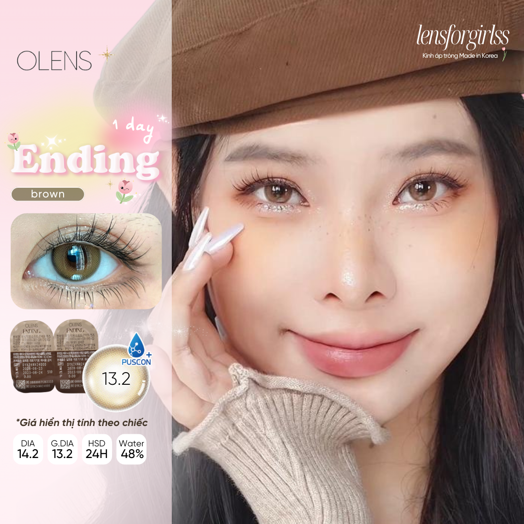 Kính áp tròng 1 ngày ending brown chính hãng olens | lens 1 ngày | lensforgirlss