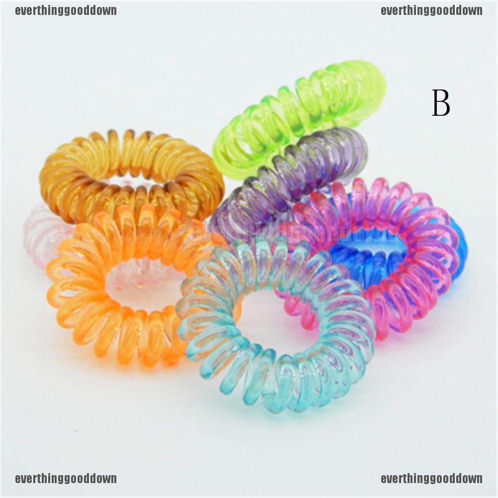 [HCM]Set 10 Cột Tóc Lò Xo Trong SuốtMàu Nhỏ 3Cm.