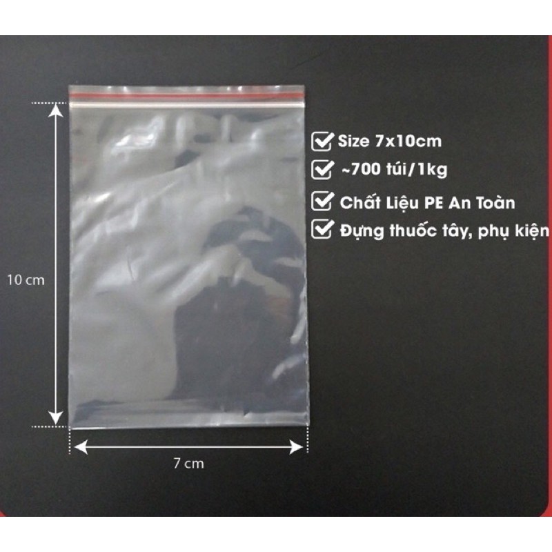 Túi zip chỉ đỏ 1kg - 10