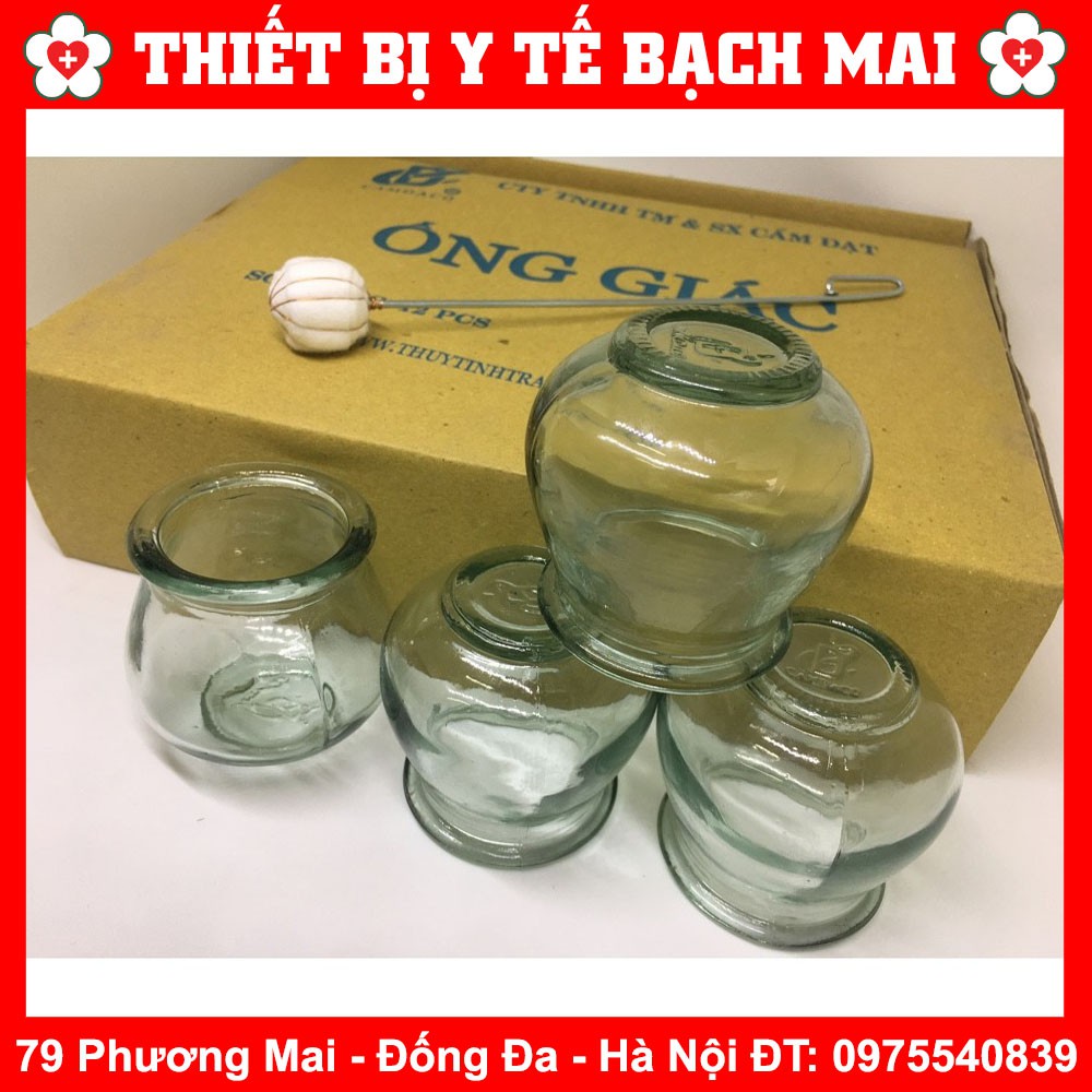 Đủ Bộ 12 Ống Giác Hơi Thủy Tinh + Kèm Cây Châm Lửa