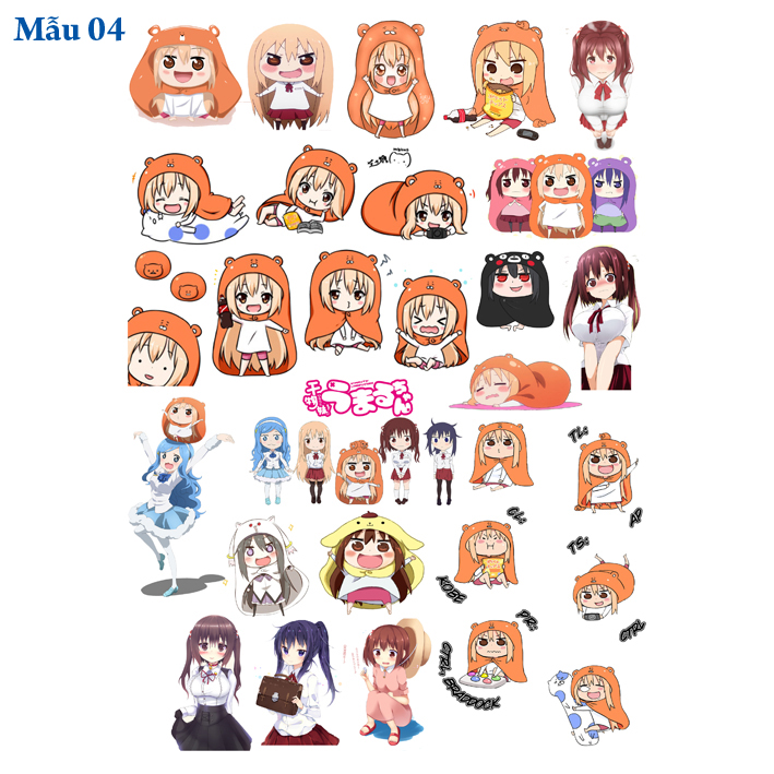Sticker/ Hình dán anime Himouto Umaru Chan (Mẫu ngẫu nhiên)