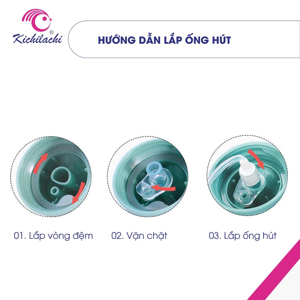 Bình tập uống nước ống hút cho bé Kichi 240ML