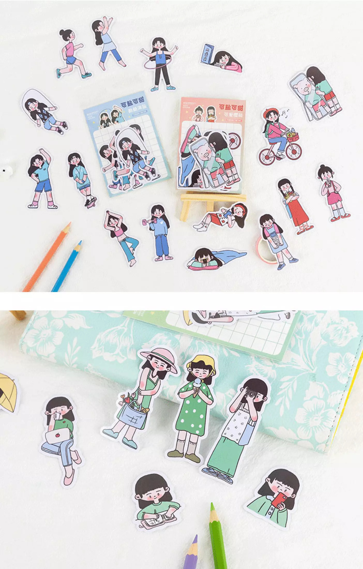 [HCM]16 sticker bé gái trang trí dễ thương (Hàng có sẵn)