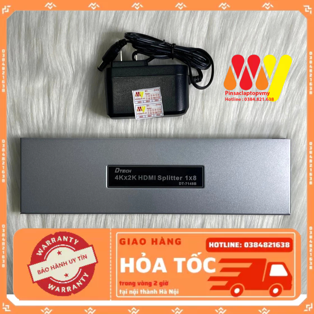 Bộ chia hdmi dtech 1 ra 8 2kx4k - dt7148b mini hỗ trợ video 2k / 4k / 3d