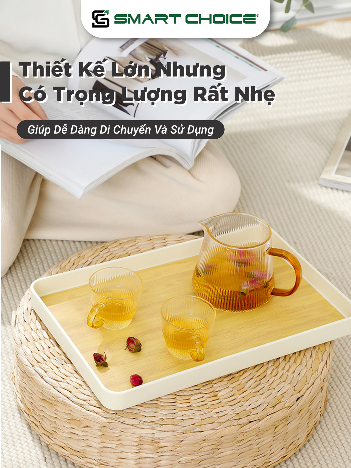 Khay Đựng Cốc SmartChoice Cỡ Lớn Nhựa PP Đựng Chén, Cốc