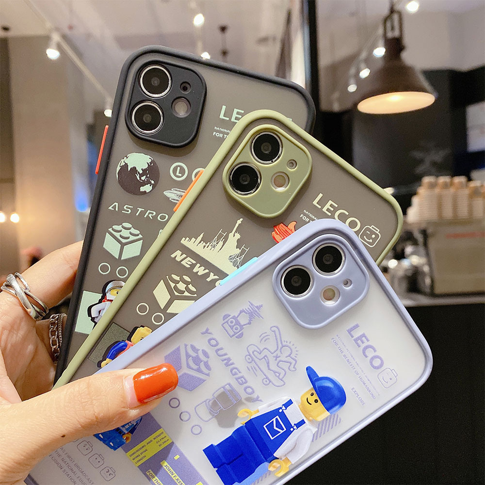 Ốp Lưng Nhám Chống Sock Va Đập Bảo Vệ Camera Toy Lego