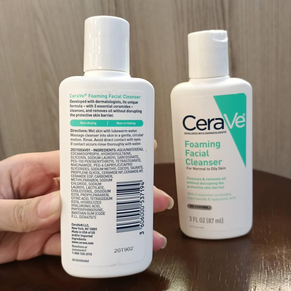 Sữa rửa mặt CeraVe Foaming Facial Cleanser (87mL)