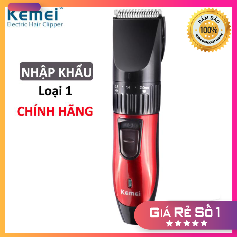 [ CÓ VIDEO THỰC TẾ ] Tông đơ cắt tóc trẻ em Kemei-730 (Hàng nhập khẩu loại 1) - Tông đơ cắt tóc trẻ em KM-730 (Đỏ) -Tăng đơ cắt tóc gia đình - Tông đơ cắt tóc, Tông đơ bền đẹp giá rẻ