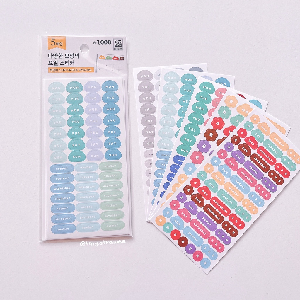 Set 5 stickers Daiso Hàn