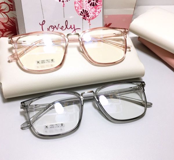 Giá bán Kính nữ Hàn Quốc nhiều màu gọng vuông kim loại nhựa dẻo kính trắng giả cận bảo hành 12 tháng [Classy Eyes]