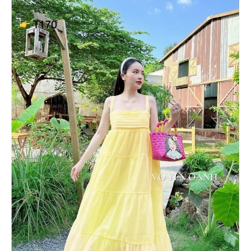 Đầm maxi 2 dây thần thánh