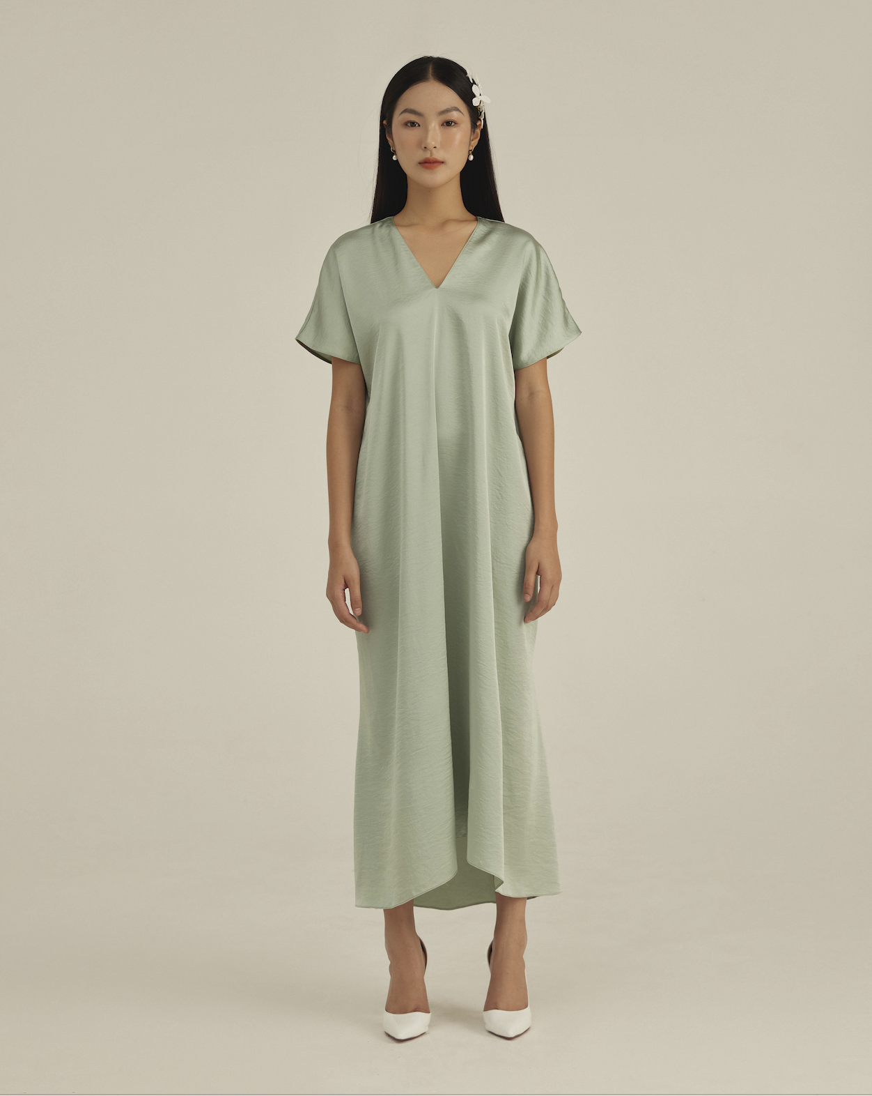 Đầm lụa dáng đuôi cá cổ tim Mauve Mermaid dress