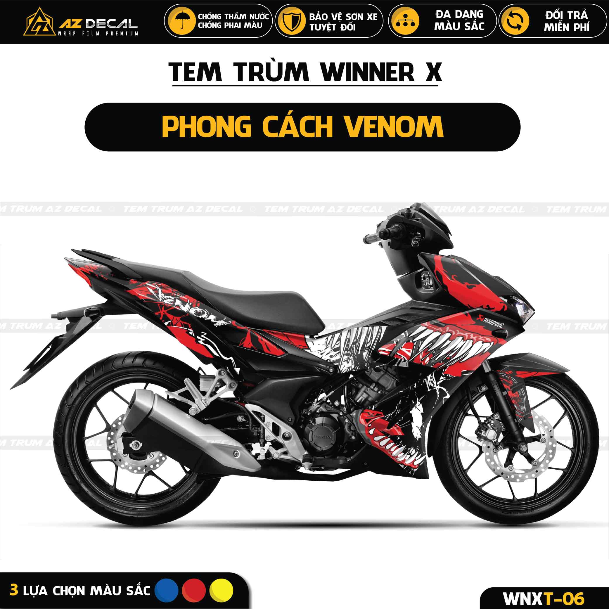 Tem Trùm Winner X Phong Cách Venom WNXT-06 Decal Winner V2 Cao Cấp