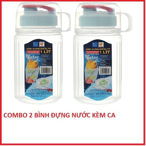 [HCM][COMBO 2 BÌNH] BÌNH NƯỚC 1 LÍT KÈM CA RÓT