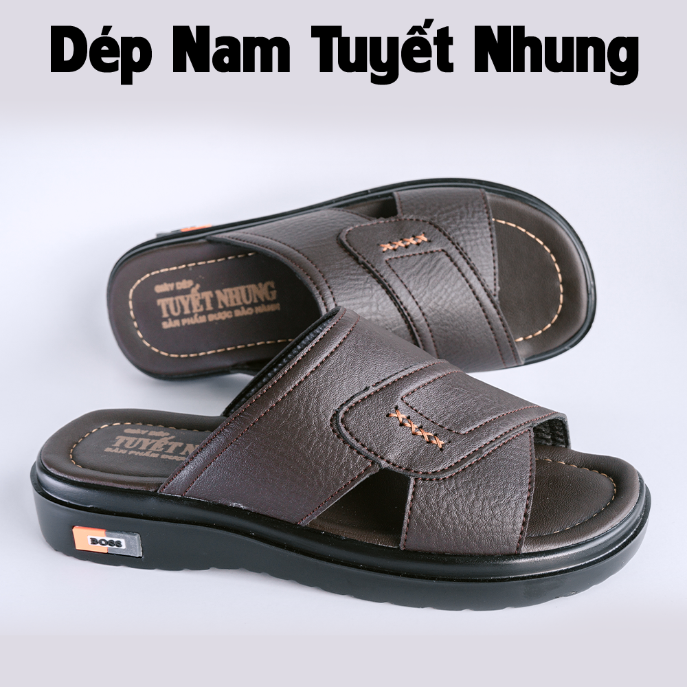 Dép nam đế cao 3cm màu đen/nâu