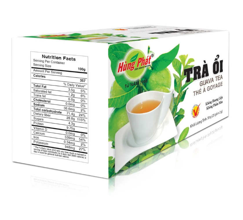 Trà Ổi Hộp 25 gói - Trà Hùng Phát