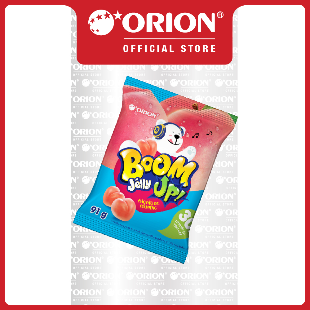 Kẹo Dẻo Boom Jelly THẠCH Orion Hương Đào túi 91G
