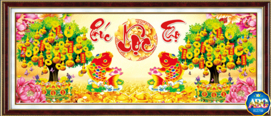 Tranh Đính Đá ABC 3D Phúc Lộc Thọ DF267 (KHÁCH TỰ ĐÍNH) KT:120X50CM
