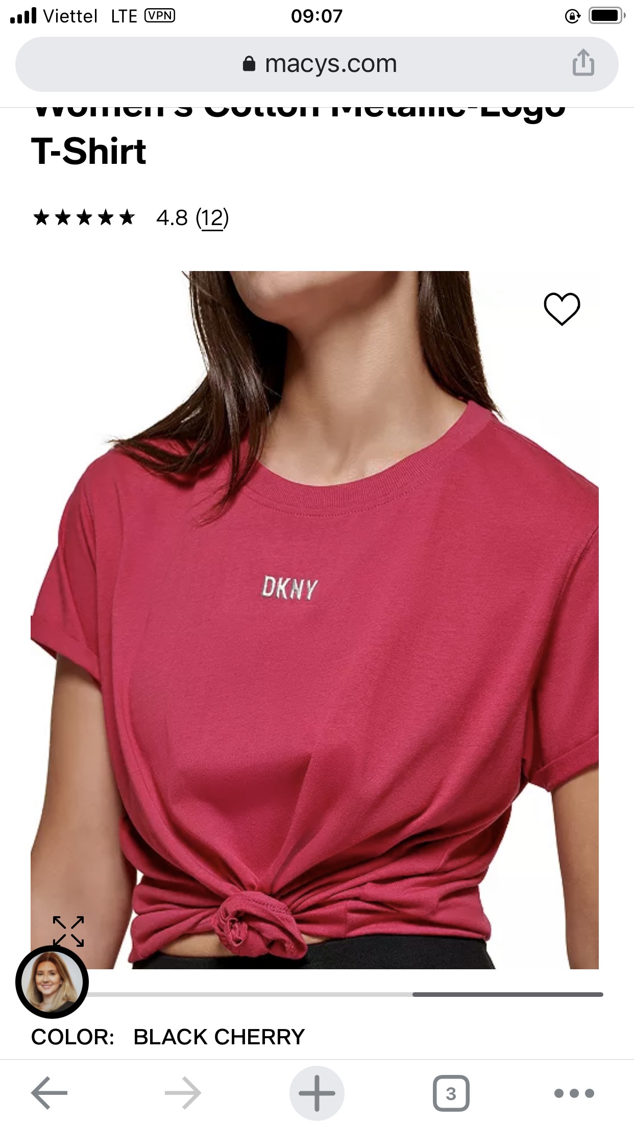 Áo thun DKNY cột eo