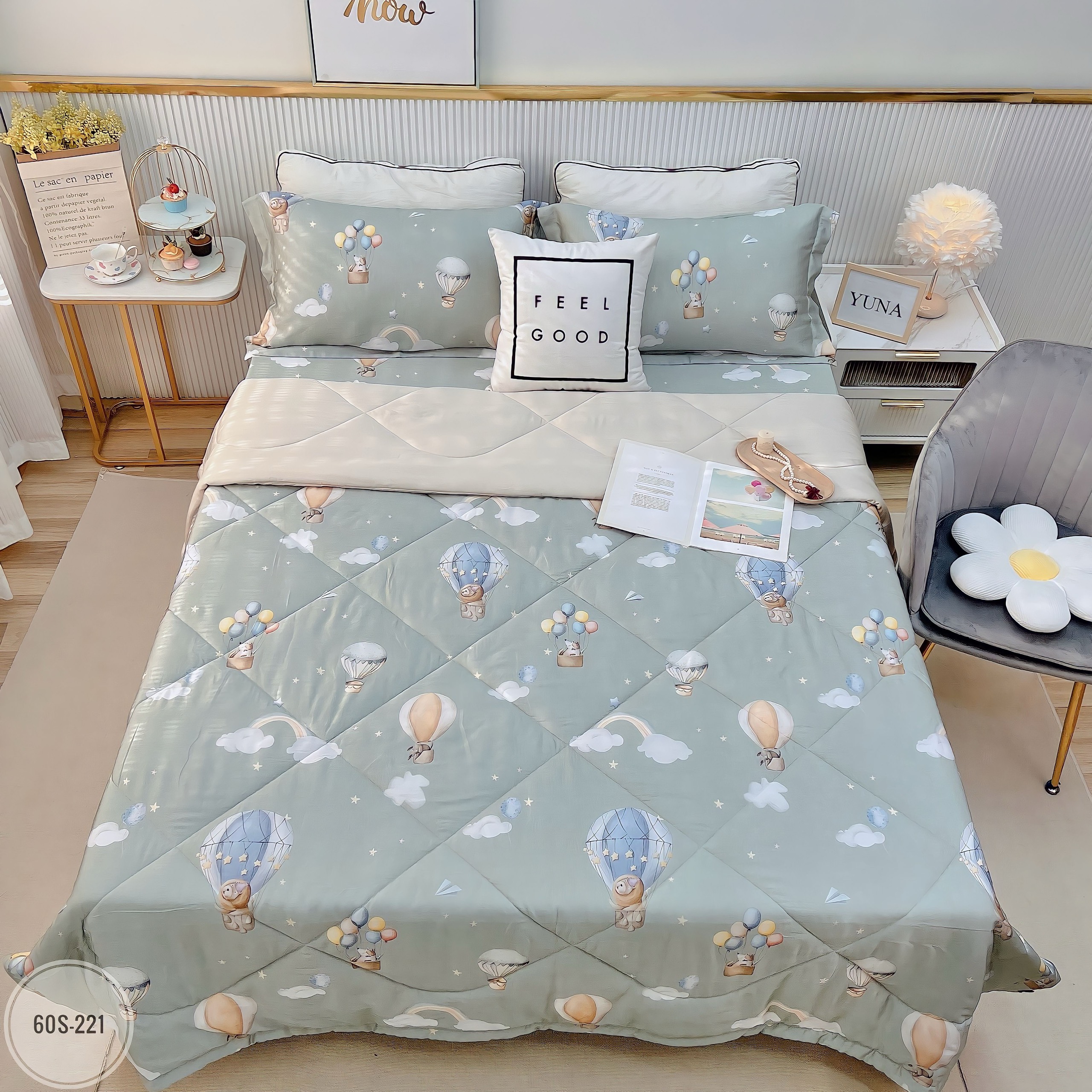 1.Bộ chăn ga gối LỤA TENCEL 60S ( ảnh shop tự chụp )