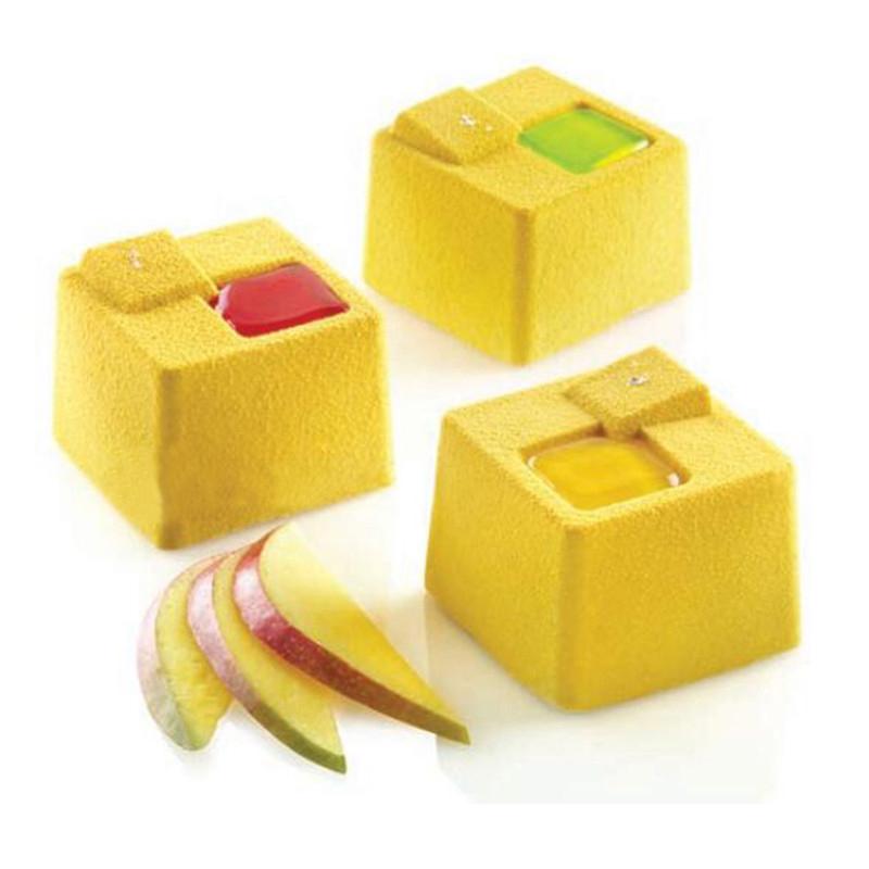 Gan Đó Xu Ý Silikomart Ma Thuật Không Gian 8 THẬM CHÍ Cube Silicone Bánh Bánh Mousse Khuôn Có Công Thức