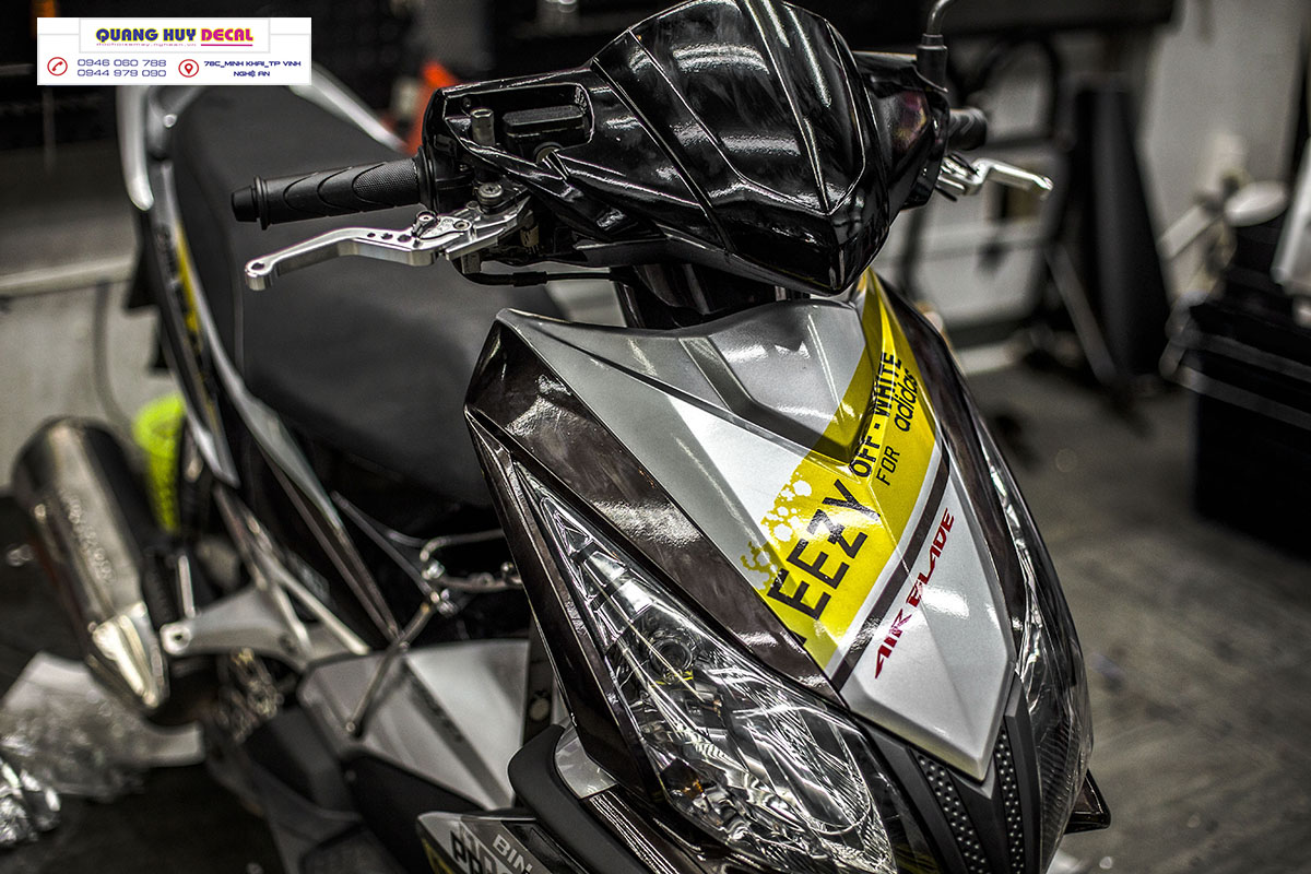 Tem trùm air blade đen xám(2007-2010), tem trùm xe air blade, tem xe ab, tem dán xe máy ab đen xám