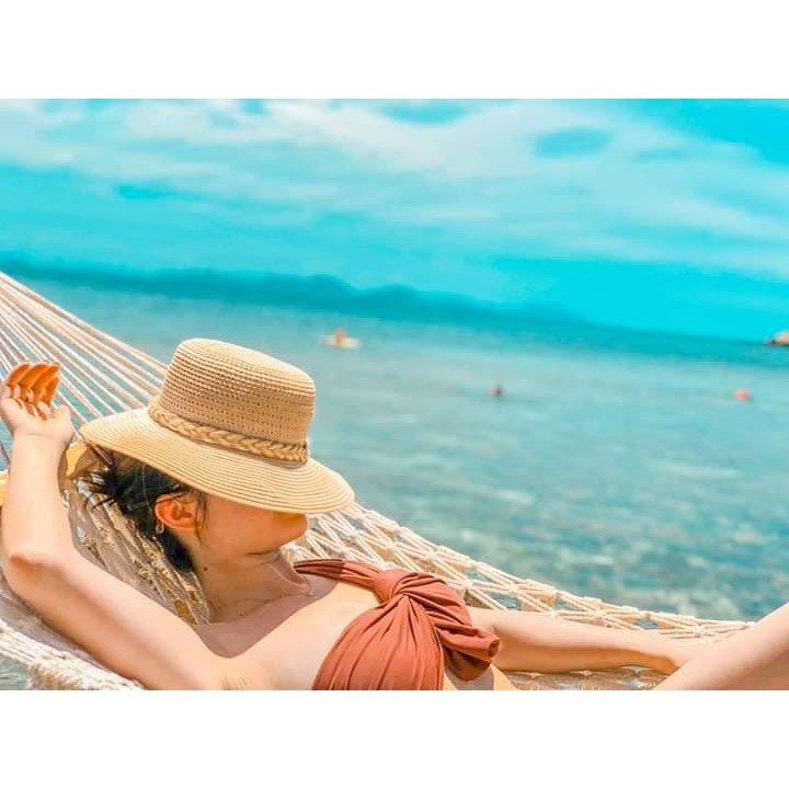 Võng lưới bãi biển macrame thủ công - Ảnh thật feedback