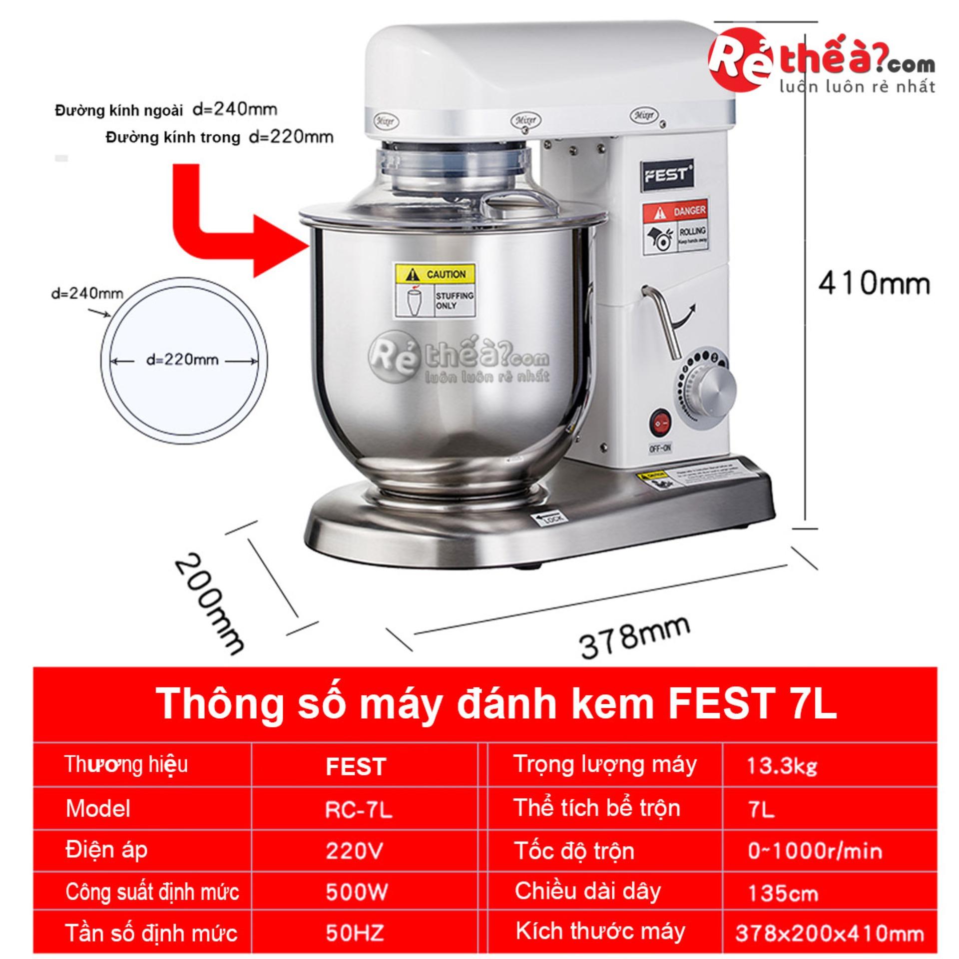 MÁY ĐÁNH KEM FEST DUNG TÍCH 7L - NHẬP KHẨU