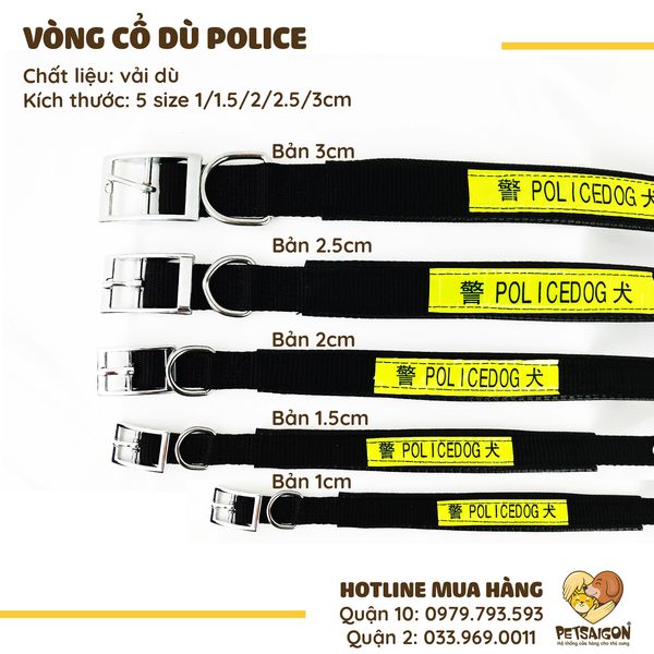 VÒNG CỔ DÙ POLICE CHO CHÓ MÈO