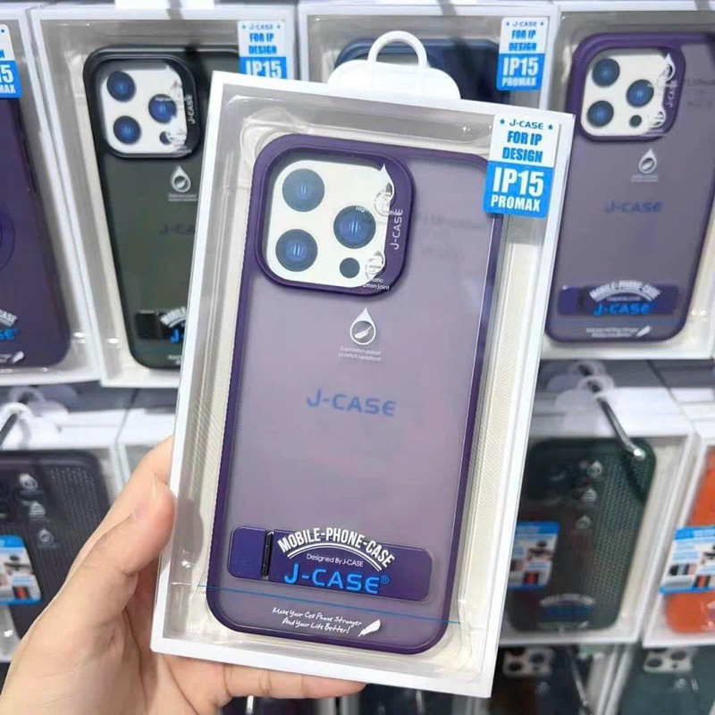 Ốp J-Case lưng nhám chống shock Kiêm giá đỡ Iphone 15 pro/ ip15 pro max