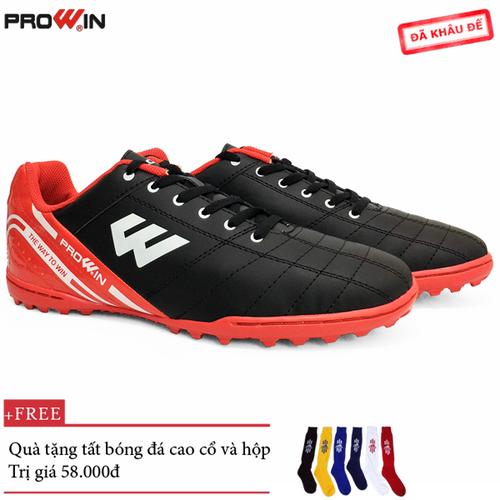 Giày Đá Bóng Prowin RX Đen, ĐỎ, VÀNG, XANH - Tặng kèm tất bóng đá cao cổ - RX.DEN