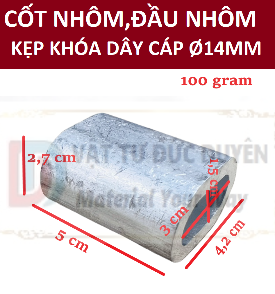 Cốt đầu nhôm khóa cáp Ø