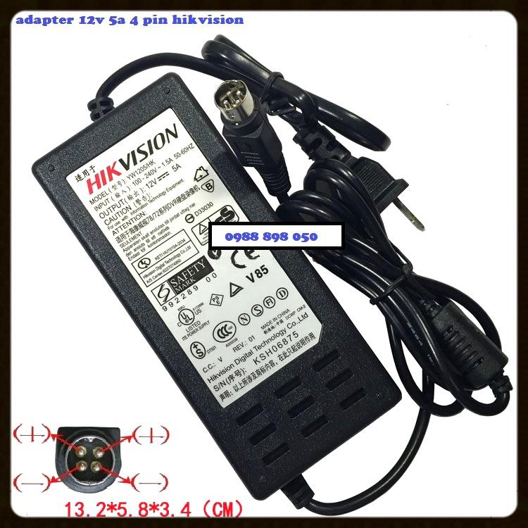 Adapter hikvision 12v5a 4 kim trong