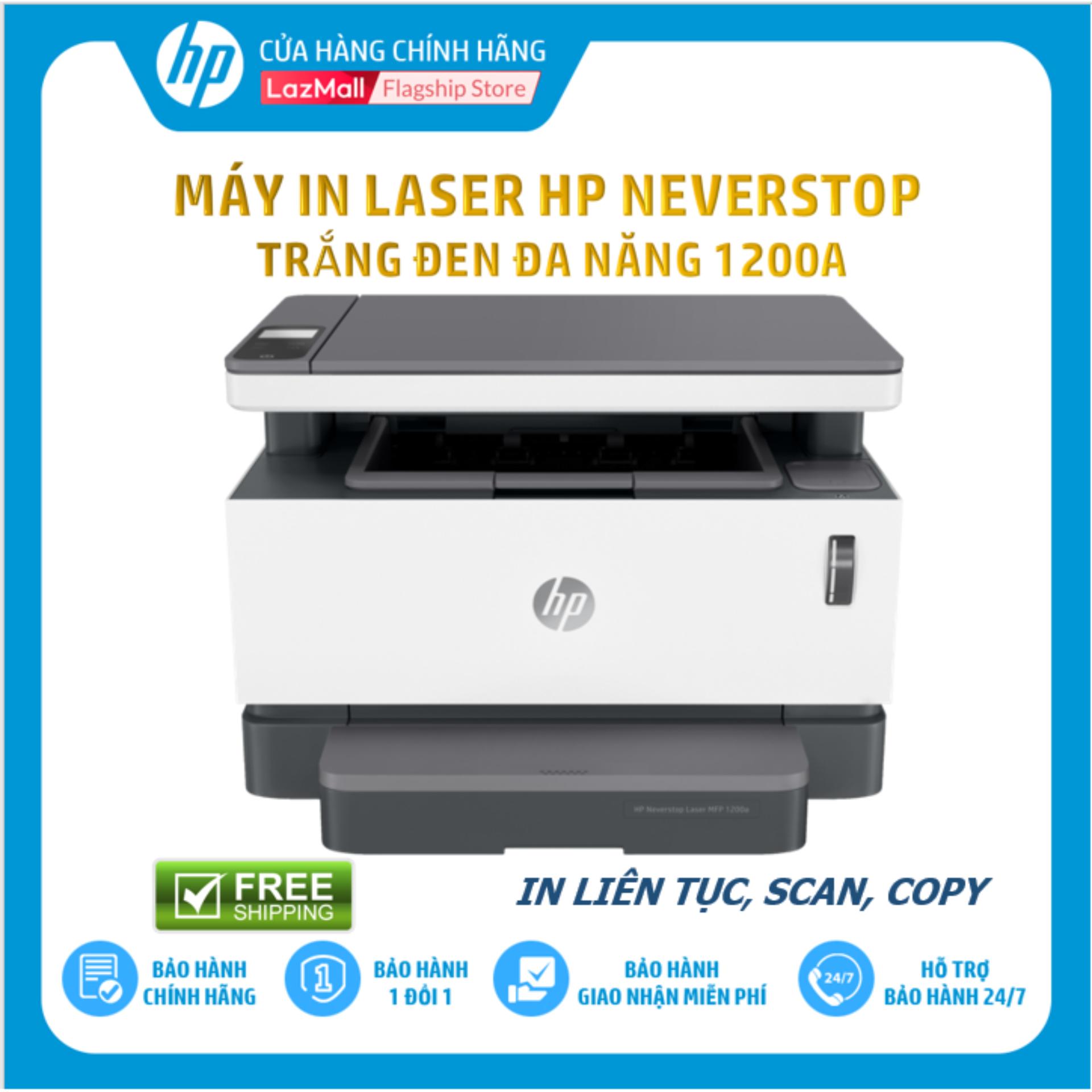 Máy In Laser Trắng Đen Đa Năng HP Neverstop Laser 1200A (In/Copy/Scan/Trắng,đen-4QD21A) - Hàng Chính Hãng