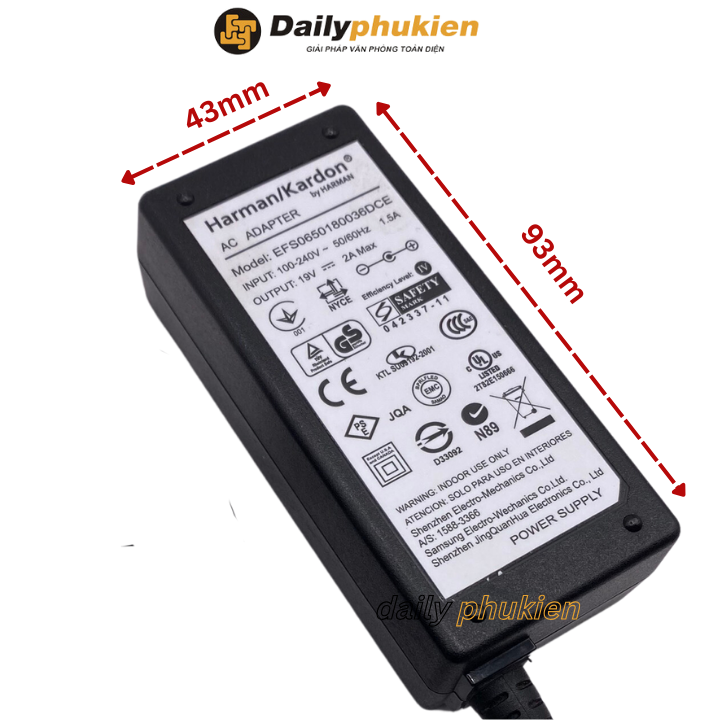 Bán adapter nguồn 19v 2a cho loa Harman/Kardon