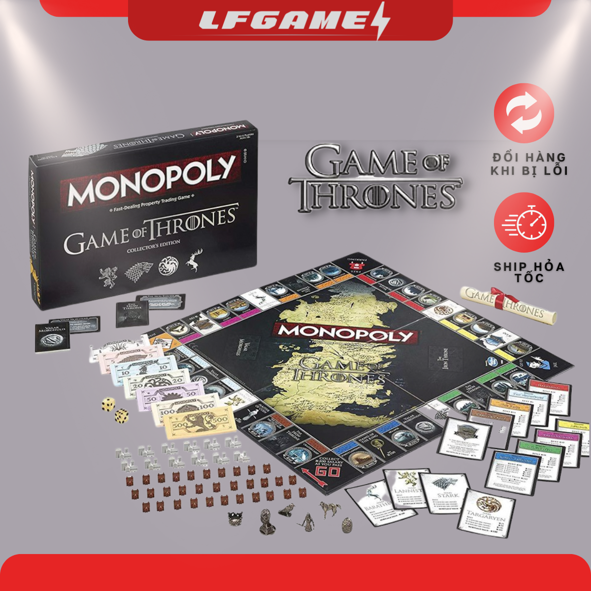 [CAO CẤP] Cờ Tỷ Phú Monopoly Game Of Thrones Collector's Edition (Bản Tiếng Anh)