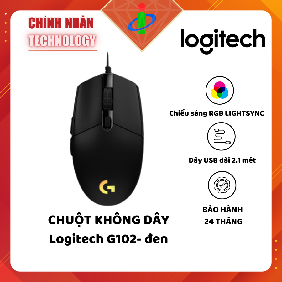 Chuột gaming logitech g102 dành cho game thủ - bảo hành 24 tháng - chinh nhan technology